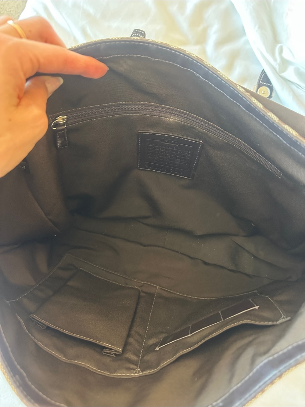 (Negotiable) Coach Signature Canvas Messenger Bag in Brown and Tan - Picture 3 of 4